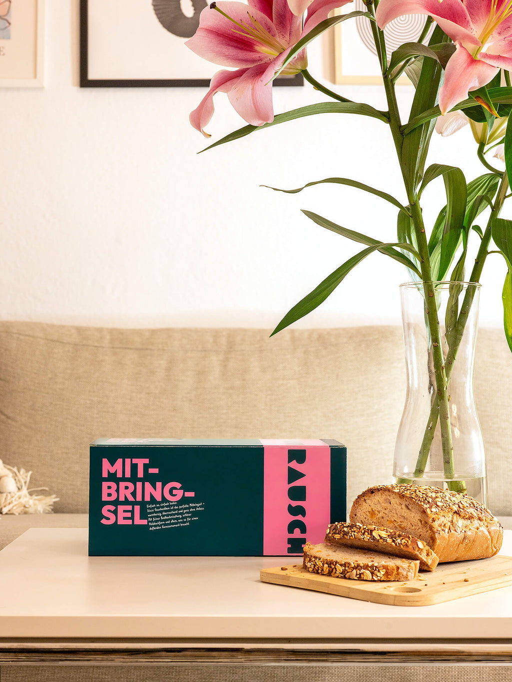 Mitbringsel Geschenkbox S mit 1x Brotbackmischung (Feines Urkorn)