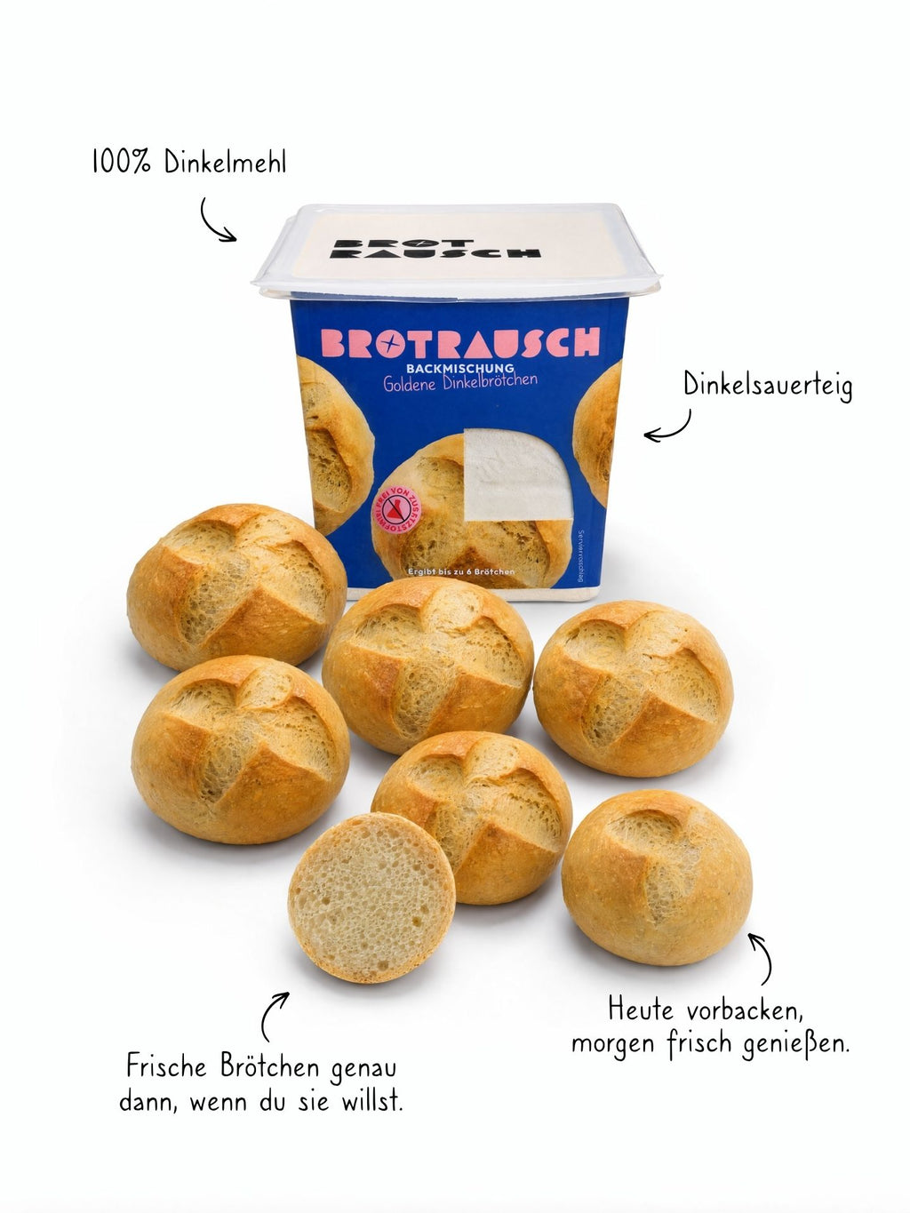 Backmischung Goldene Dinkelbrötchen