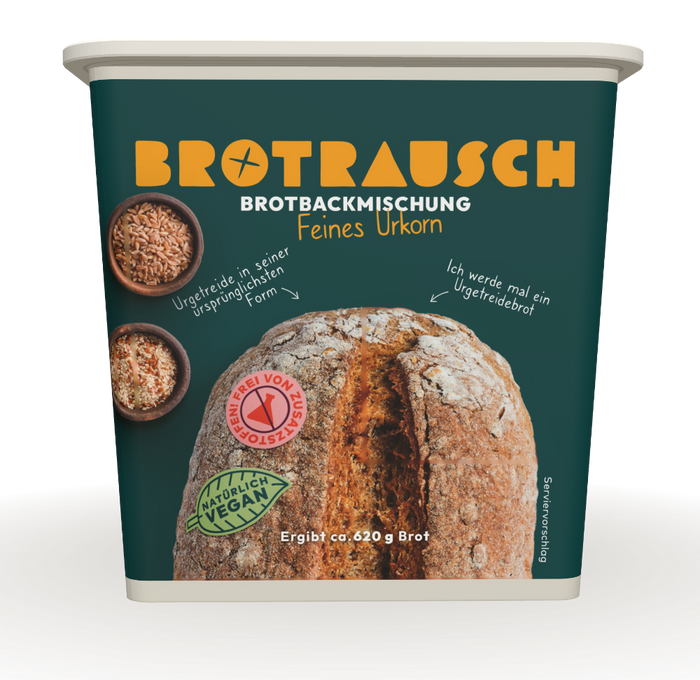 Brotrausch Brotbackmischung Feines Urkorn für ein Urgetreidebrot, ergibt ca. 620 g Brot