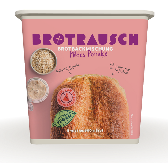 Brotrausch Brotbackmischung Mildes Porridge für ein Haferbrot, ergibt ca. 600 g Brot