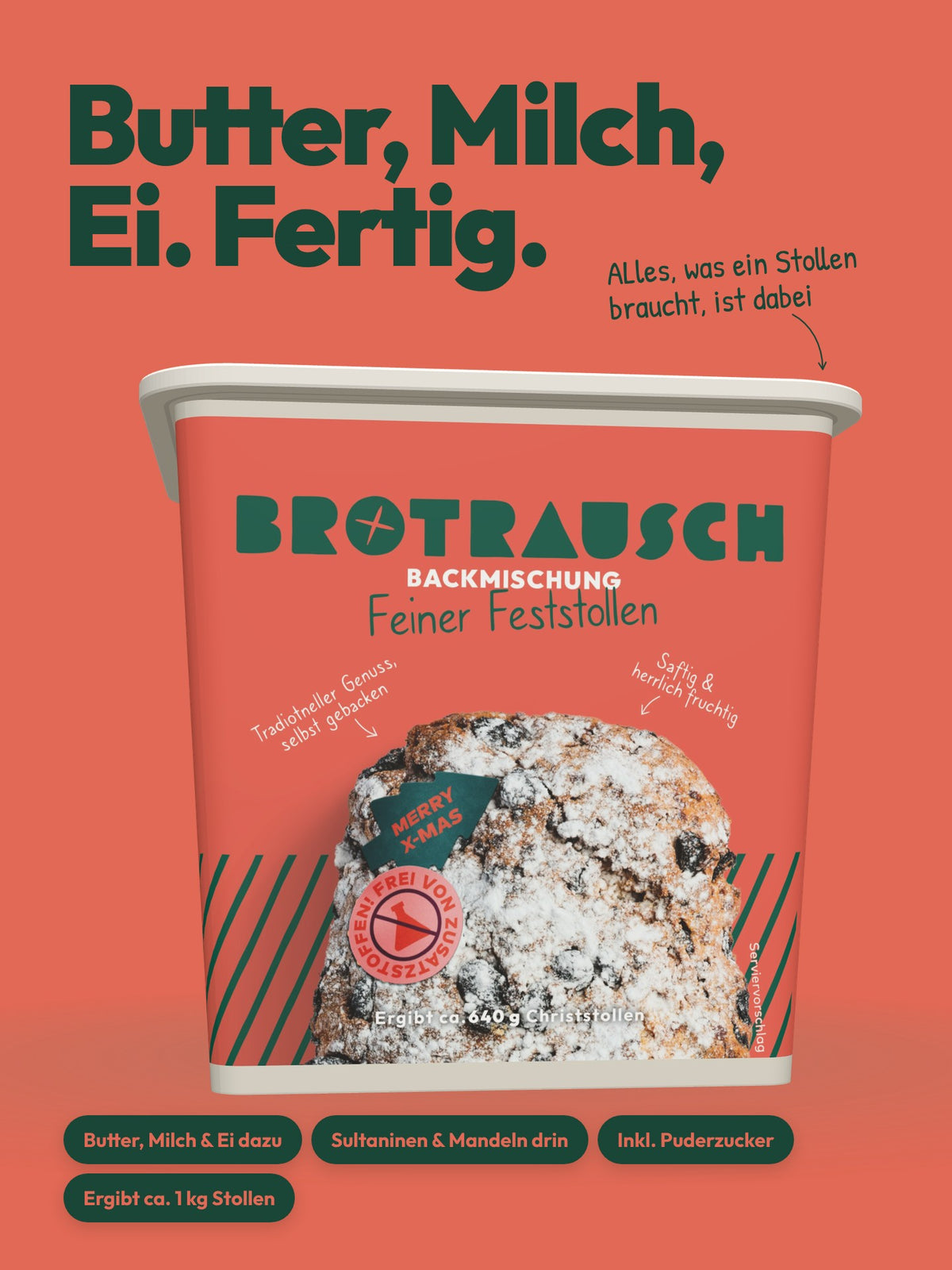 Backmischung für Christstollen klein | Feiner Feststollen