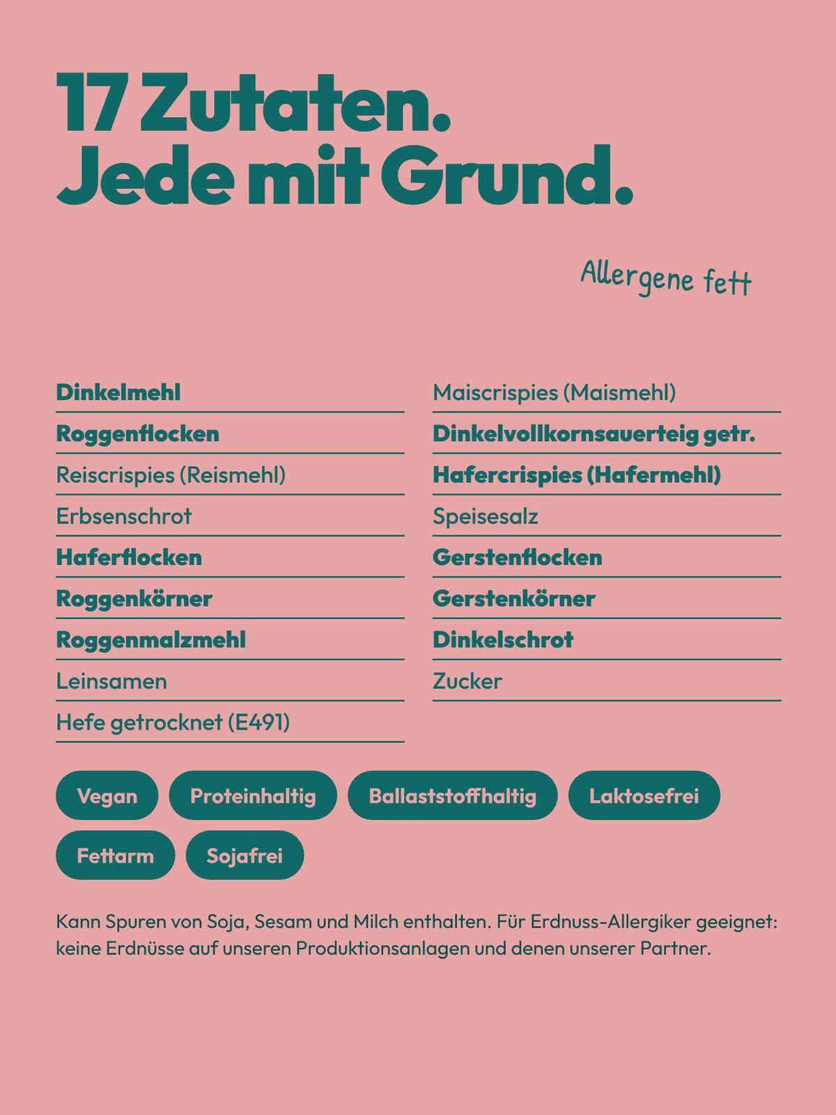 Brotbackmischung für Dinkelmehrkorn | Siebzehn Elemente