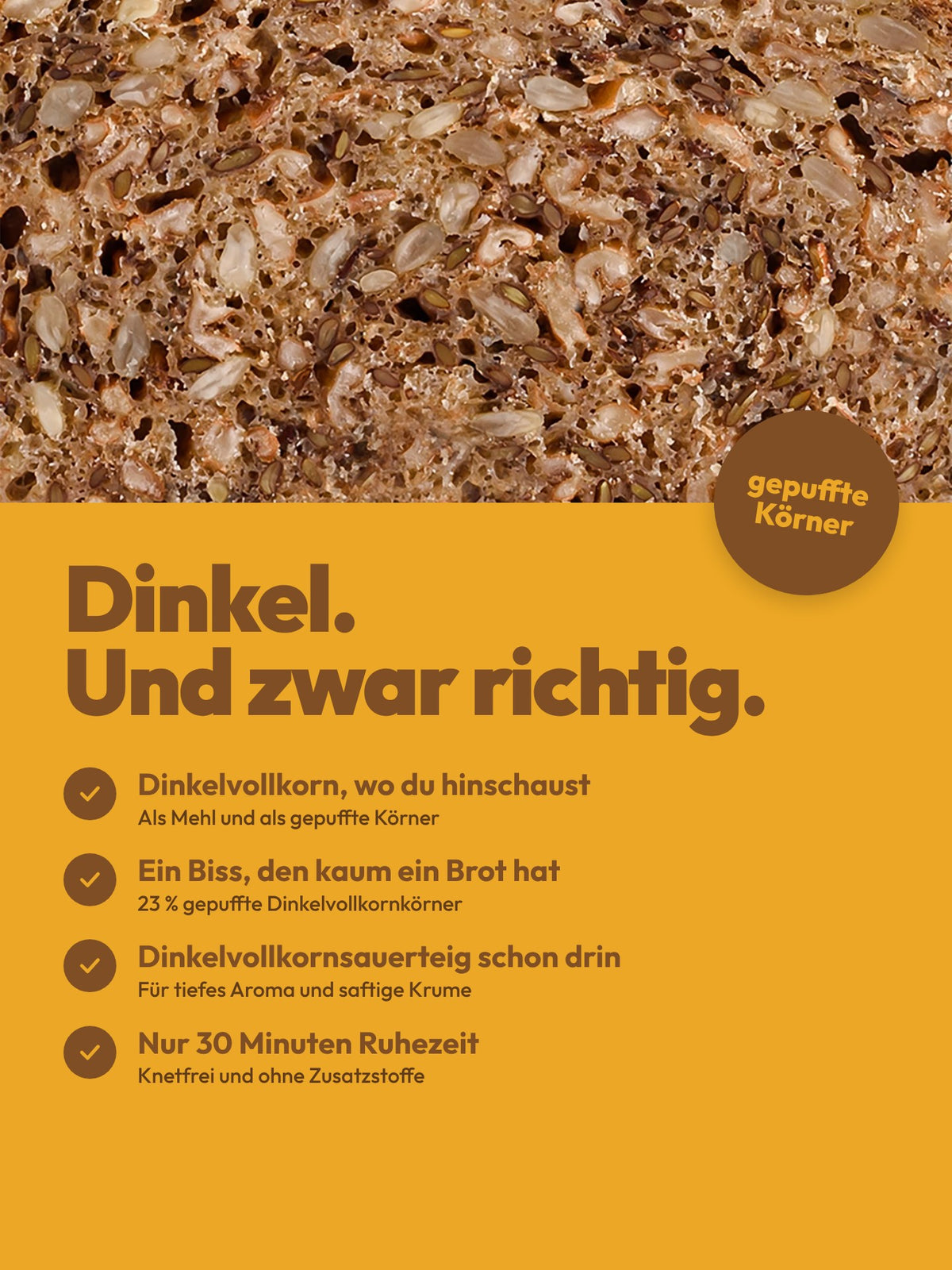 Brotbackmischung für Dinkelvollkornbrot | Voller Dinkel