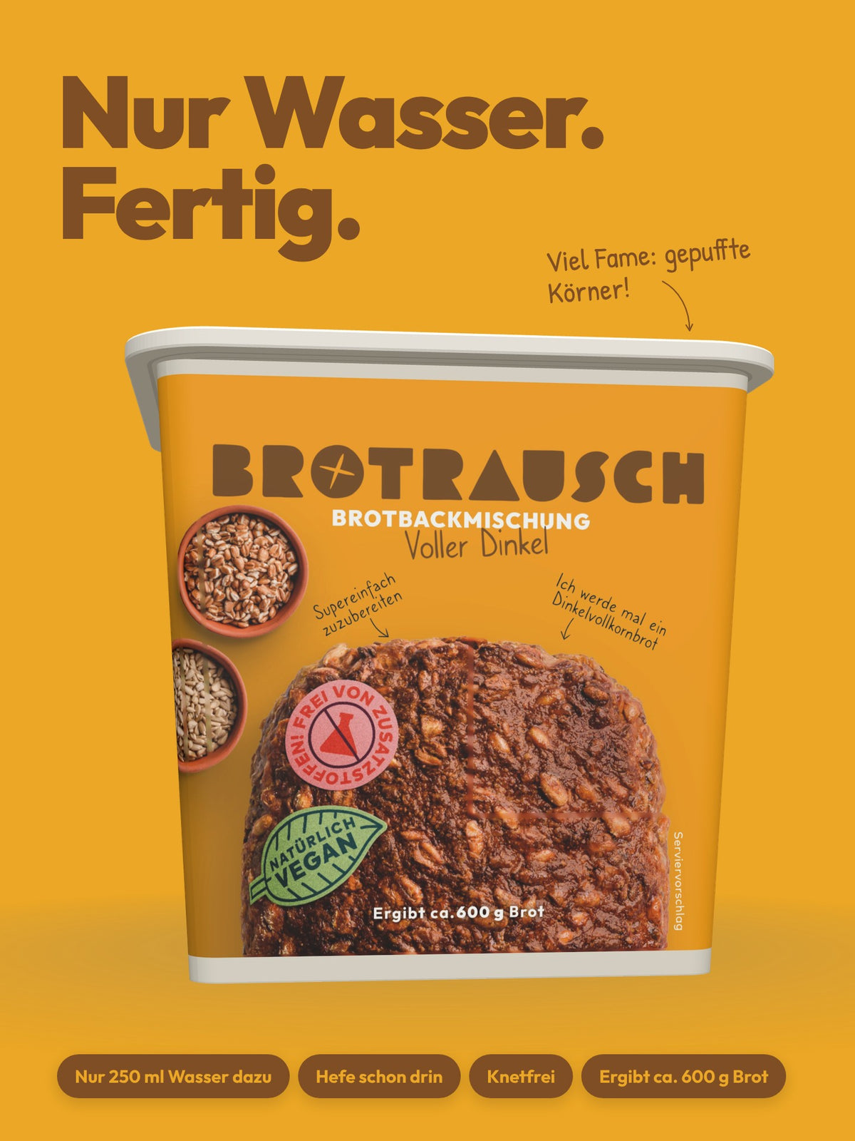 Brotbackmischung für Dinkelvollkornbrot | Voller Dinkel