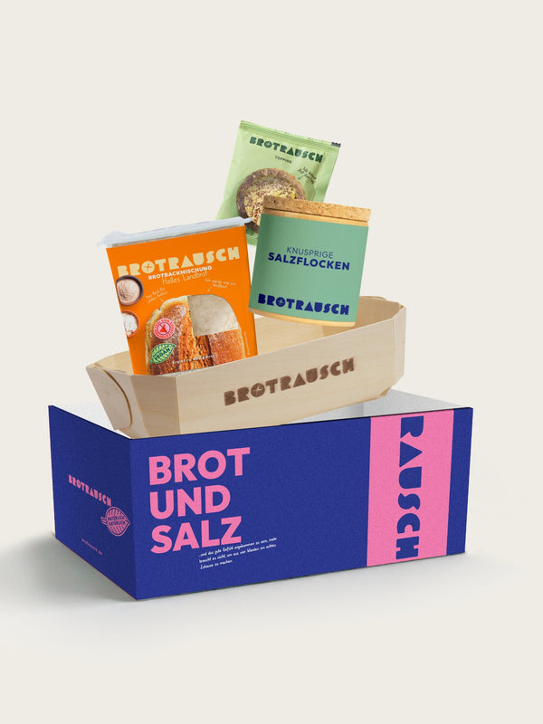 Brot und Salz zum Einzug: Geschenkbox Helles Landbrot zum Selberbacken