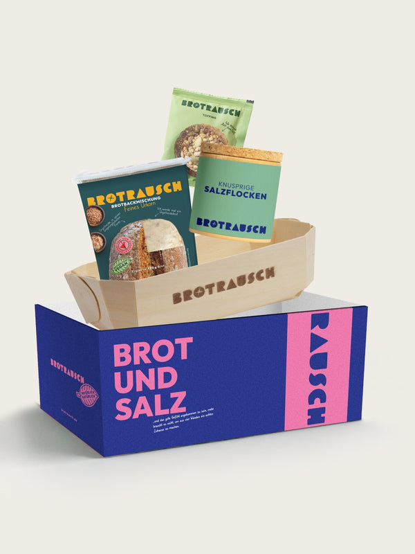 Brot und Salz zum Einzug: Geschenkbox Feines Urkorn zum Selberbacken