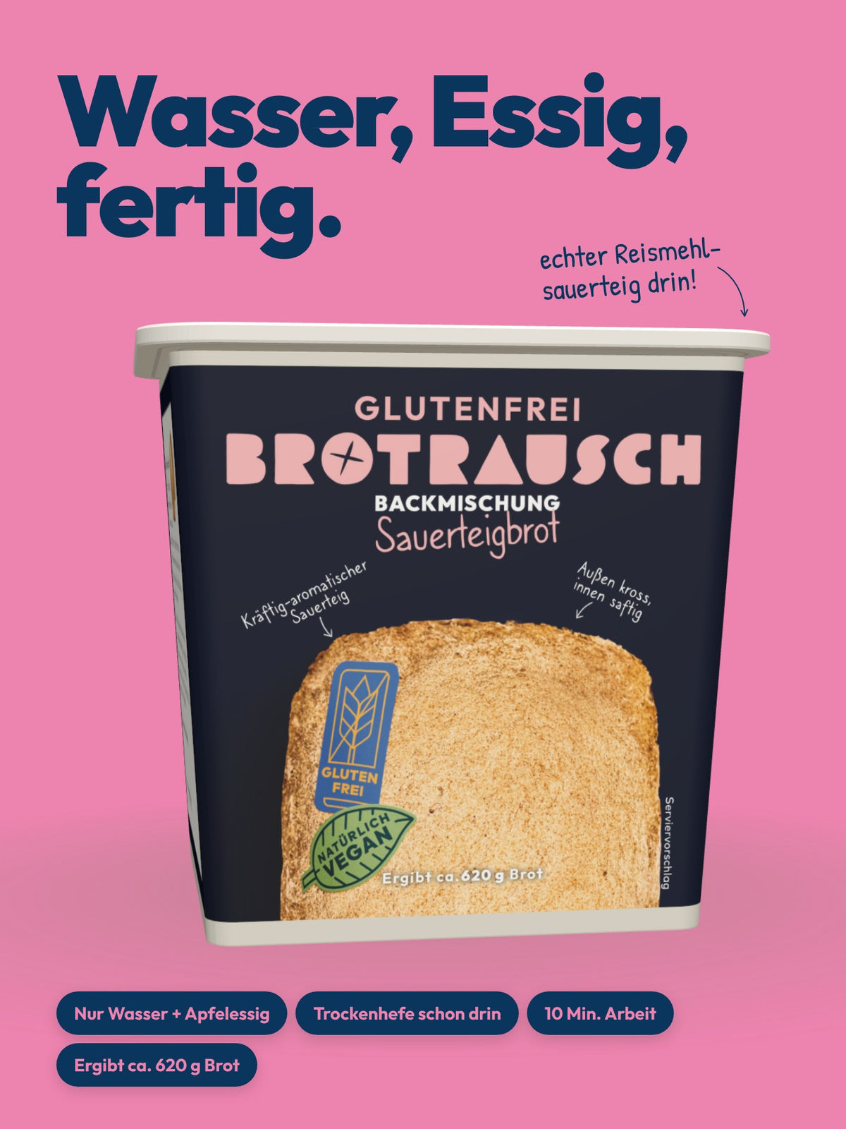 Brotbackmischung für glutenfreies Sauerteigbrot