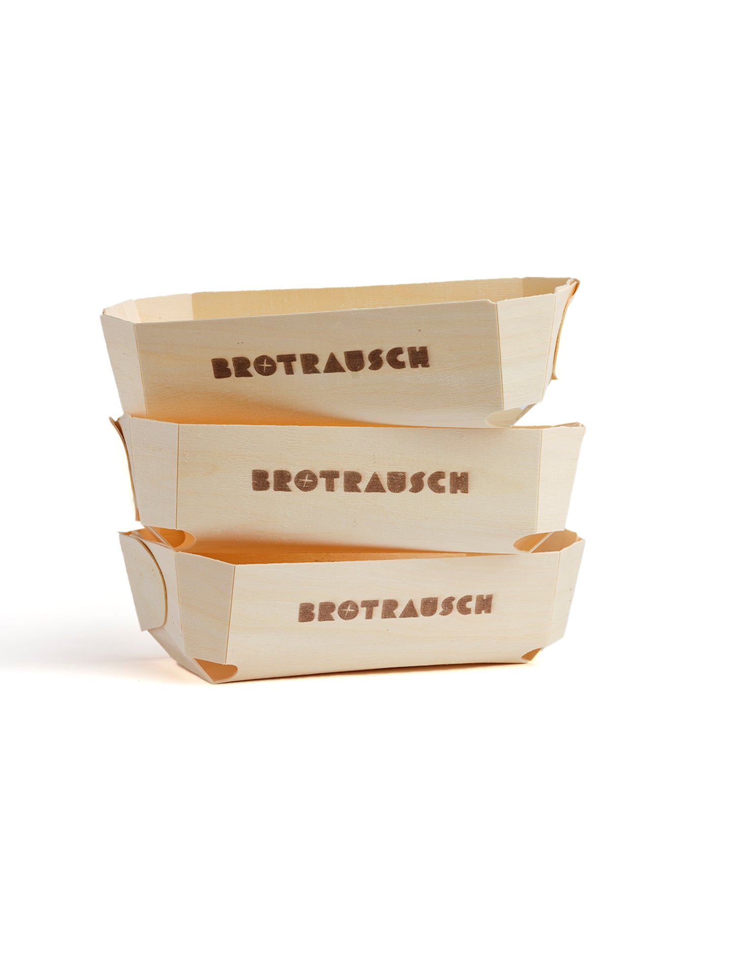 Holzbackformen lang inkl. Backpapier, 3 Stk