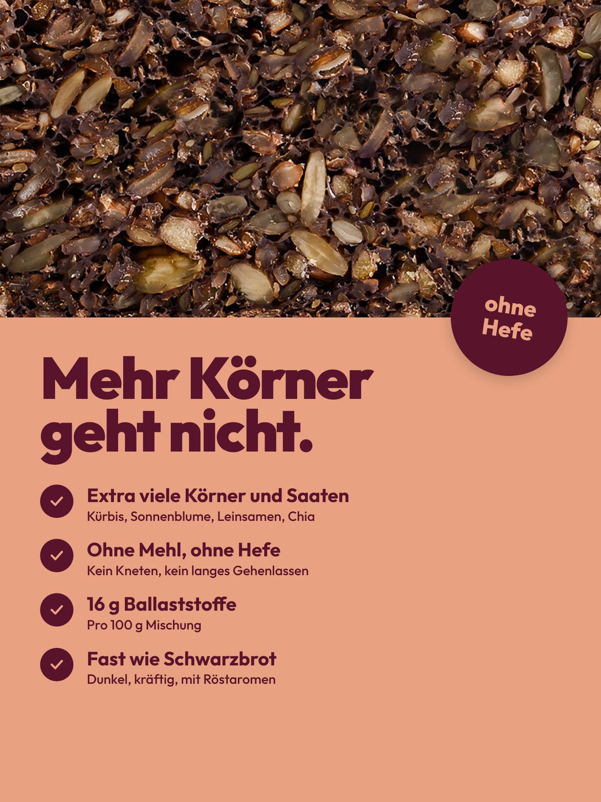 Brotbackmischung für dunkles Körnerbrot | Krosse Körner