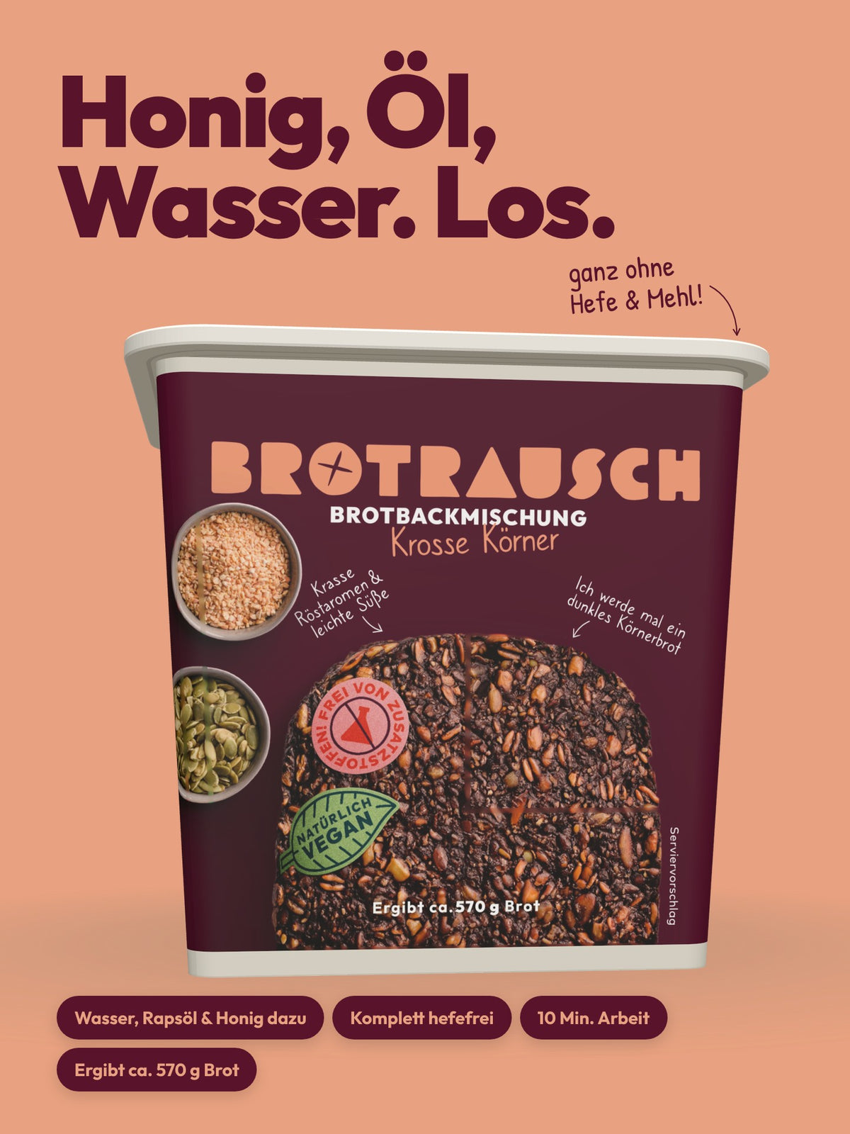 Brotbackmischung für dunkles Körnerbrot | Krosse Körner