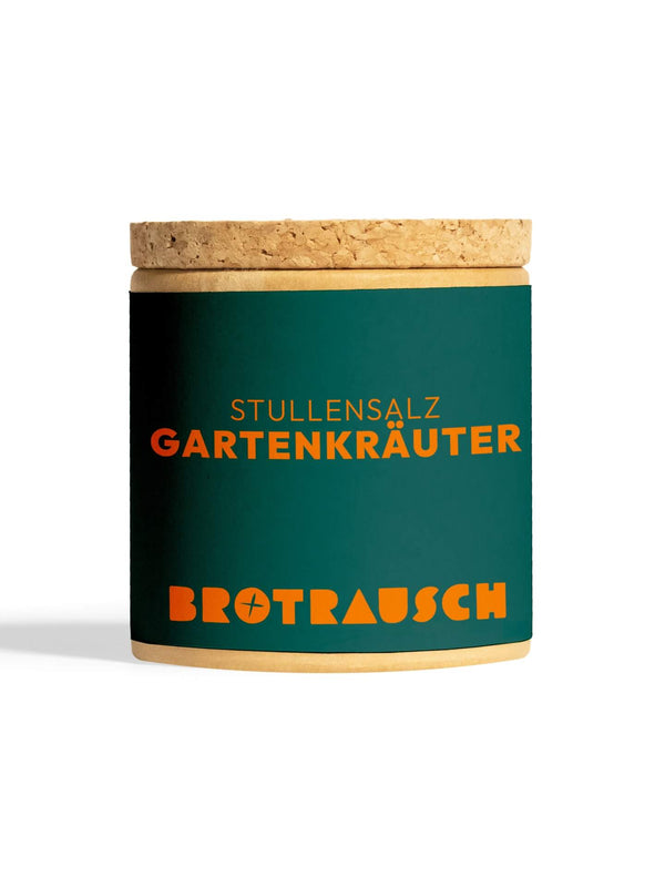 Stullensalz Gartenkräuter von Brotrausch im Glas mit Korkdeckel, Kräutersalz für Brot