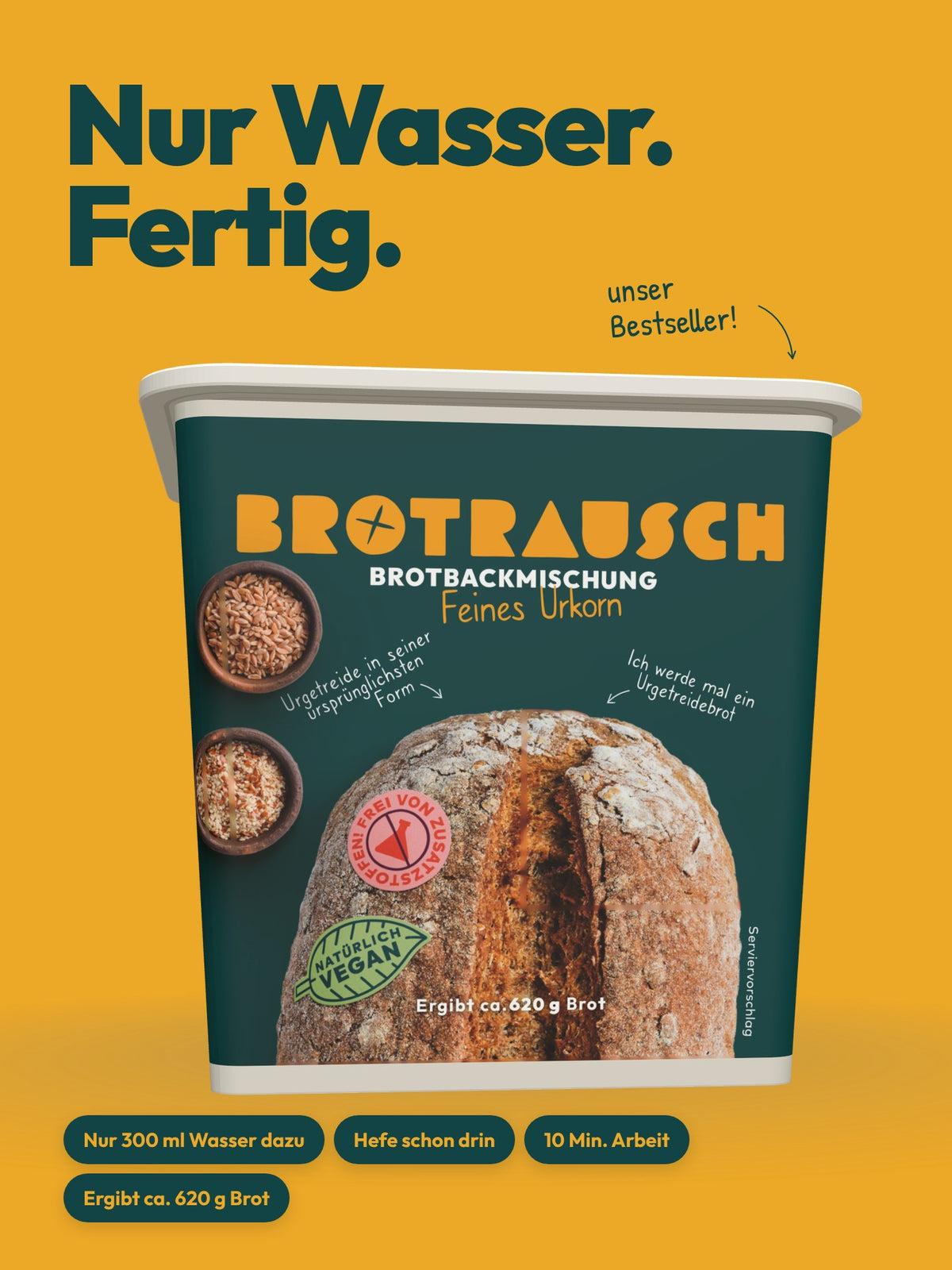 Brotbackmischung für Urgetreidebrot | Feines Urkorn