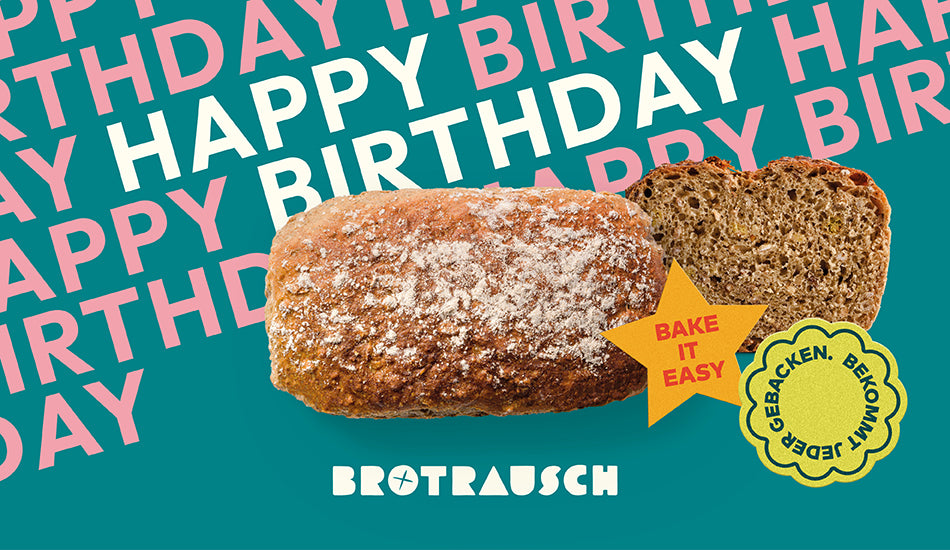 Brotrausch Geschenkgutschein Happy Birthday mit Brot