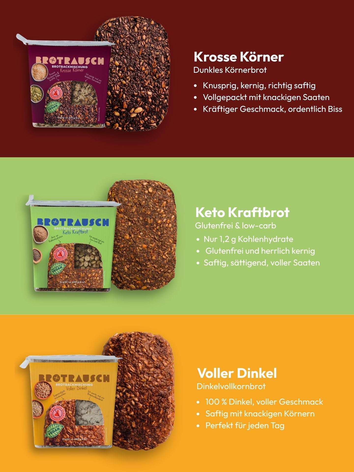 6er Körnerbrotpaket Brotbackmischungen