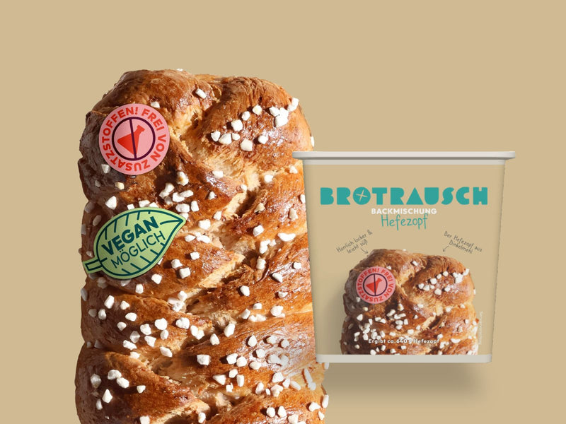 Backmischung für einen Hefezopf Serviervorschlag