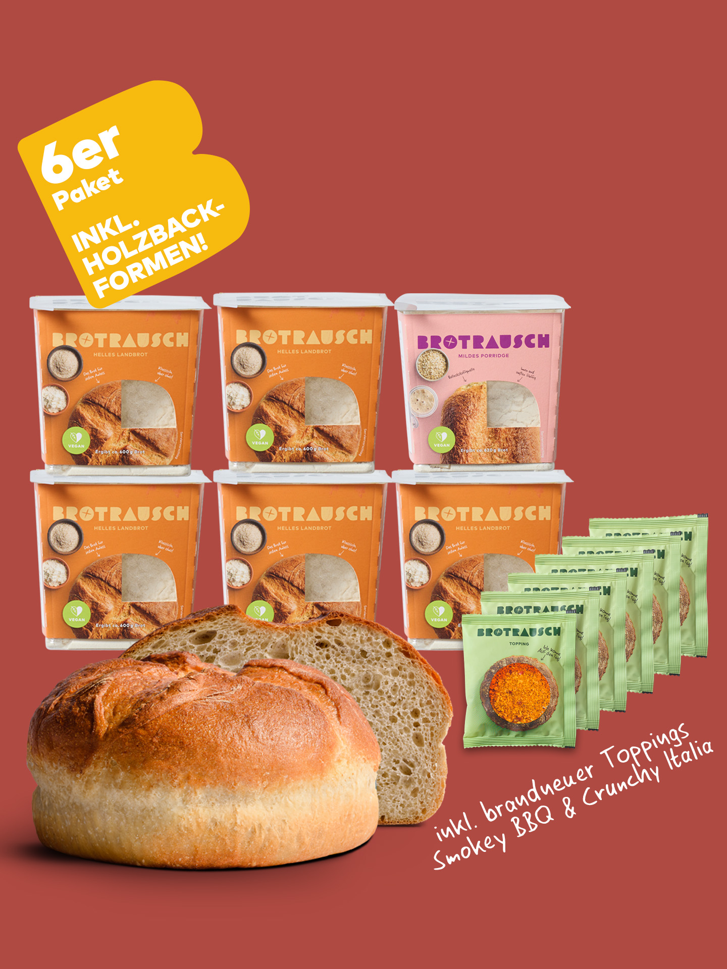 Grillbrote 6er Paket | Brotbackmischungen (6x400g)