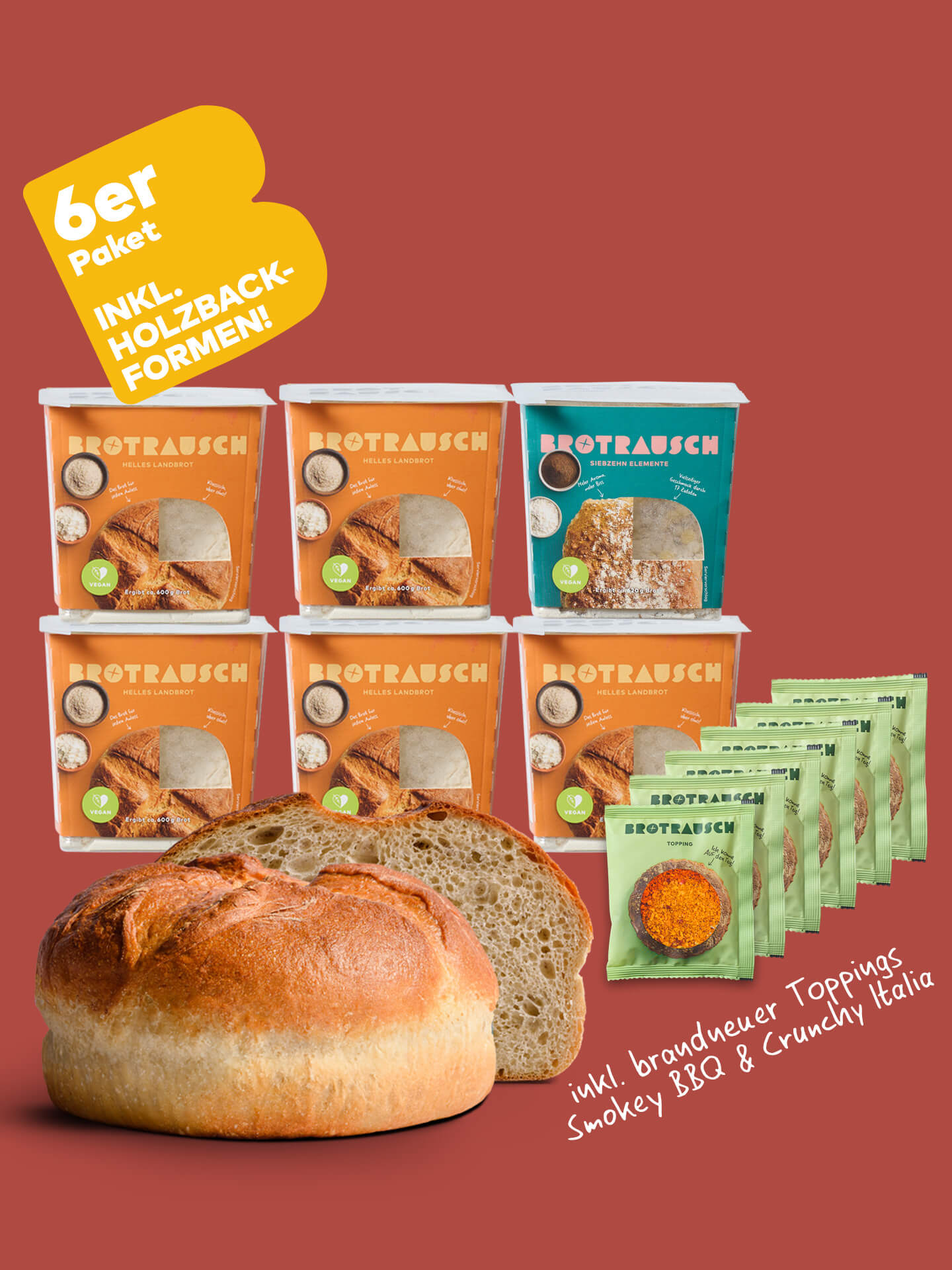 Grillbrote 6er Paket | Brotbackmischungen (6x400g)